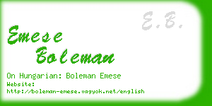 emese boleman business card